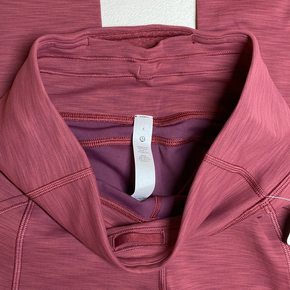 🎈Lululemon Invigorate tights 25” (7/8) Heathered Mulled Wine Red 4 - Picture 9 of 14